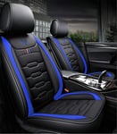 EET Seat Protector PU Leather Universal Luxury Sport Car Seat Cover Front Seat And Back Seat Full Set Compatible with Limousine/SUV/Pickup/Van,Blue