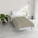 Italian Bed Linen Couette d'hiver Bicolore Sogni e Capricci, Taupe/Crème, 200x200cm