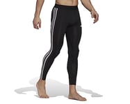 adidas Men's Techfit 3-Stripes Training Long Tights, Black, XL