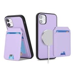 Ｈａｖａｙａ for Coque iPhone 12 Mini Compatible avec Magsafe Etui für iPhone 12 Mini avec Porte Cartes détachable Coque Portefeuille Cuir pour Femmes et Hommes- Violet