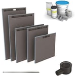 Wedi - Receveur à carreler Fundo Riolito Neo + barrette de finition + bonde horizontal + kit d'étanchéité 90 x 90 cm