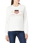 GANT Women's Archive Shield C-Neck Sweat, Eggshell, XXL