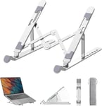 Support Ordinateur Portable Support PC Portable Laptop Stand à 7 Niveaux Réglables Aluminium Silicone Antidérapant pour MacBook Air, Dell, , Lenovo Notebook, 10-15.6