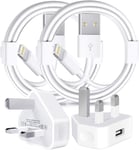 Iphone Charger Plug and Lightning Cable, [Apple Mfi Certified] Iphone USB Fast W