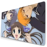 Fruits Basket Japanese Anime Style Large Gaming Mouse Pad Desk Mat Long Non-Slip Rubber Stitched Edges Mice Pads 15.8x29.5 in