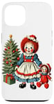 Coque pour iPhone 13 Raggedy Ann Obtient une poupée jouet le jour de Noël