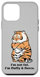 iPhone 12 mini Funny Fluffy Big Cat Says:I'm not Fat, Adorably Chunky Tiger Case