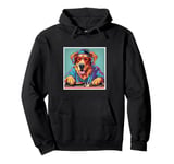 Golden Dog Music DJ Turntables Mixing Vinyl Records Graphic Pullover Hoodie