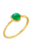 Orelia LUXE Green Onyx Teardrop Hammered Cocktail Ring, Gold/Green