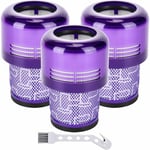 ZVD - Filtres de Remplacement - Lot de 3 pour Aspirateur Dyson V11 Absolute Extra Pro Animal Torque Drive V15 Detect