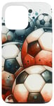 iPhone 13 Pro Max Funny Cool Soccer Balls Pattern Football Soccer Design Case