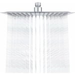 Tete de Douche Inox - Douche Economie d'Eau, Pommeau de Douche Carré 25CM, Tete de Douche Pluie Universelle Filetage 1/2 Pouce, Rotatif 360°,