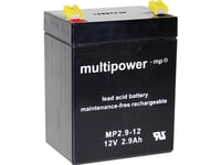 Multipower Mp2,9-12 Blybatteri 12 V 2.9 Ah Blyfleece (B X H X T) 79 X 107 X 56 Mm Fladstik 4,8 Mm Vedligeholdelsesfri, Lav Selvafladning