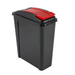 25L Slimline Bin Plastic Recycle Waste Storage Dustbin Home Kitchen Garden - Red