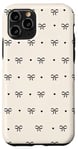 iPhone 11 Pro Aesthetic Coquette Black Small Bows & Mini Heart Cute Girl Case