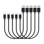 (Lot de 5,0,3m courts Câbles USB Type C vers USB 2.0 de Données et Charge pour Samsung Galaxy S8,S8 +,Nexus 6P,LG G6,new MacBook,Google Pixel XL,OnePlus et plus (Noir)