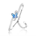 GEORGE · SMITH Bracelet Femme Argent, Ajustable, Bracelet Papillon avec Oxyde de Zirconium 5A - Bracelet Cadeau pour Maman Femme Noël Anniversaire Fête des Mères