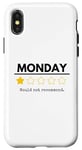 Coque pour iPhone X/XS Monday Would Not Recommend One Star Funny Office Blague