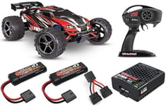 Traxxas 71054-8 E-Revo 1/16 Monster Truck Brushed + TRX NiMh Parallel Set Red