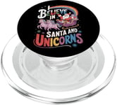 Christmas Unicorn Lover I Believe In Santa And Unicorns PopSockets PopGrip for MagSafe