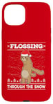 iPhone 15 Plus Flossing Through The Snow Sloth Ugly Christmas Sweater Floss Case