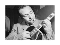 Wee Blue Coo Music Vintage Photo Legend Guitar Player Django Reinhardt Wall Art Print