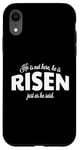 Coque pour iPhone XR He Is Not Here He Has Risen Bible Verse Femme Christian Girl