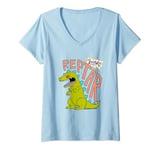 Womens Rugrats Iconic Vintage Retro Reptar Big Chest Portrait V-Neck T-Shirt