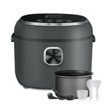 AMZCHEF Cuiseur de riz Mini cuiseurs à riz 2L pour 1-4 personnes, 4 tasses (non cuit), cuiseur de riz électrique 400W, 7 fonctions de cuisson,Préréglage et maintien au chaud, pot intérieur antiadhésif