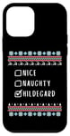 iPhone 12 mini Nice, Naughty, Hildegard Christmas Ugly Sweater Style Case