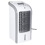 White 57 x 27 x 25 cm Small Portable Air Cooler Unit System with 3 Power Settings, Remote Control & Wheels - Functions as Fan, Air Cooler & Humidifier