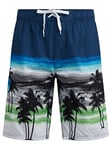 Kanu Surf Men's Barracuda Swim Trunks (Regular & Extended Sizes), Seaside Navy/Green, X-Large