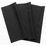 3X Chiffon de Nettoyage en Microfibre 20X19Cm, Chiffons Noirs, éCran Tactile, pour Smartphone, Lunettes, Ordinateur Portable, Objectif, led