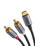 UGREEN Câble 2RCA USB C Audio Stéréo Adaptateur Type C Mâle vers 2RCA Mâle Y Auxiliaire Audio Câble Numérique Compatible avec Téléphone Amplificateur Enceinte HDTV Home Cinéma Vidéo Projecteur 1.5M