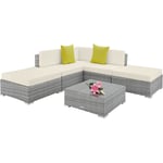 Canapé de jardin paris modulable 5 places - table de jardin, mobilier de jardin, fauteuil de jardin - gris clair