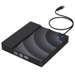 Lecteur CD DVD Externe, WELIKERA Graveur DVD/CD Portable avec USB 3.0 et Type-C, Graveur DVD Plug and Play pour Ordinateur Portable, Bureau Mac, iOS, Windows 11/10/8/7/XP/Linux