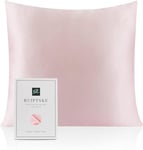 Taie d'oreiller en Soie pour Oreiller 100% Soie 22 Mommes Certifiée Oeko-TEX® Bienfaits Cheveux et Peau Anti Âge, Anti Acarien (40x40cm, Pink)