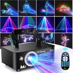 Fwiull Jeux de Lumiere DJ, 3D RGB Lumiere Disco Animée avec Télécommande, Lumiere Soiree à Commande Vocale avec DMX 512, Lumière Disco Pour Bar, Fête, KTV, Anniversaire, Famille