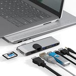 Surface Laptop 5 USB Hub Adaptateur Multiport avec 4K HDMI | Ethernet RJ45 | USB3.0 | Type C Data Sync | Lecteur de Carte SD TF | AUX 3,5 mm Docking Station pour Microsoft Surface Laptop Go2|Go|5|4|3