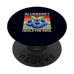 Blueberry Heals The Soul Jeu de mots amusant rétro humoristique PopSockets PopGrip Interchangeable