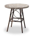 Table de jardin ronde en aluminium marron - DCB GARDEN - Ushuaia - Rond - 70 cm - Marron