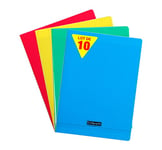 Calligraphe 18020Cpack Lot de 10 Cahiers Agrafés (une Marque de Clairefontaine) - A4 21x29,7 cm - 48 Pages Grands Carreaux - Papier Blanc 90 g - Couverture Polypro Transparent - Couleurs Aléatoires