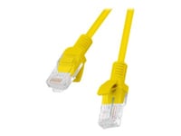 Lanberg - Patch-Kabel - Rj-45 (Hane) Till Rj-45 (Hane) - 15 M - Utp - Cat 5E - Tvinnad, Hakfri, Formpressad - Gul, Ral 1028