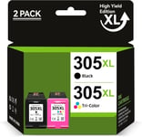 305XL Compatible avec Cartouche HP 305 XL Noir et Couleur d'encre Multipack pour HP DeskJet 2710 2070e 2120 2721 2723 Envy 6010 6020 6022 6032 6020e Imprimante