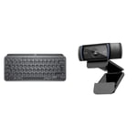 Logitech MX Keys Mini Minimalist Wireless Illuminated Keyboard, Compact, Bluetooth, Backlit, USB-C & C920 HD Pro Webcam, Streaming, Full HD 1080p/30fps Video Calling, Clear Stereo Audio