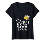 Womens Daddy Bee Funny Father's Day Gift for Dad from Daughter Son V-Neck T-Shirt