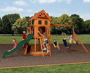 Large Garden Playcentre Wooden Children Playhouse Outdoor Kids Swing Tree House