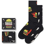 Happy socks Strumpor 2P Blast Off Burger Socks Gift Set Svart mönstrad Strl 36/40