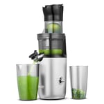 AMZCHEF Extracteur De Jus Pour Fruits Entiers 80MM - Centrifugeuse Extracteur De Jus Sans BPA - 200W Extracteur De Jus Froid Avec Tarière Améliorée, Filtre Double Couche, Moteur Silencieux - Argent