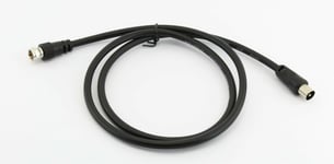 1.5m COAX to F Connector Male/Male TV Aerial Wire to Satellite Box Lead BLACK